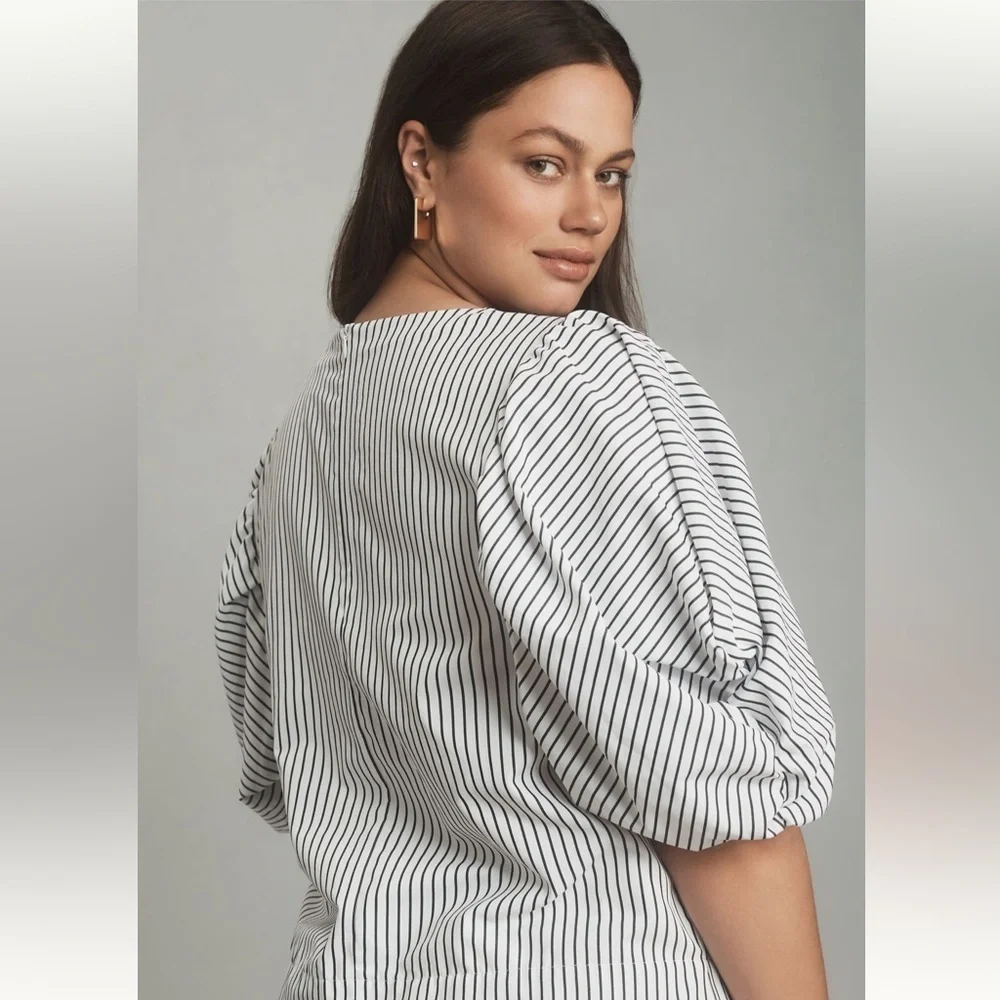 NWT! Anthropologie Maeve Puff-Sleeve Boatneck Top 🦕